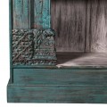 Exkluzívna vintage knižnica Bjork z masívneho dreva hnedo-modrej farby s patinou 240cm