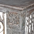 Orientálny vintage konzolový stolík Marianne z dreva a kovu s ornamentálnym zdobením 186cm