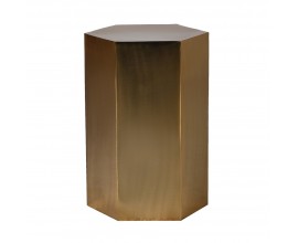 Luxusný príručný stolík Hex so šesťuholníkovou zlatou konštrukciou