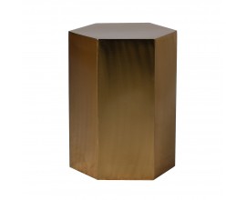 Art-deco zlatý príručný stolík Hex v prevedení šesťuholník 46cm