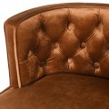 Luxusná art deco barová stolička Strasbourg so zamatovým poťahom a chesterfield prešívaním koňaková hnedá 97 cm
