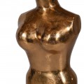 Vintage dizajnová stolná lampa Venus so zlatou podstavou v tvare ženského torza a s bielym tienidlom 80cm
