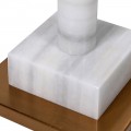 Art deco glamour stojaca lampa Medelin z kovu zlatej farby s mramorovou podstavou 149cm