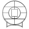 Industriálny okrúhly kovový regál Mabel s poličkami v čiernom prevedení 200cm