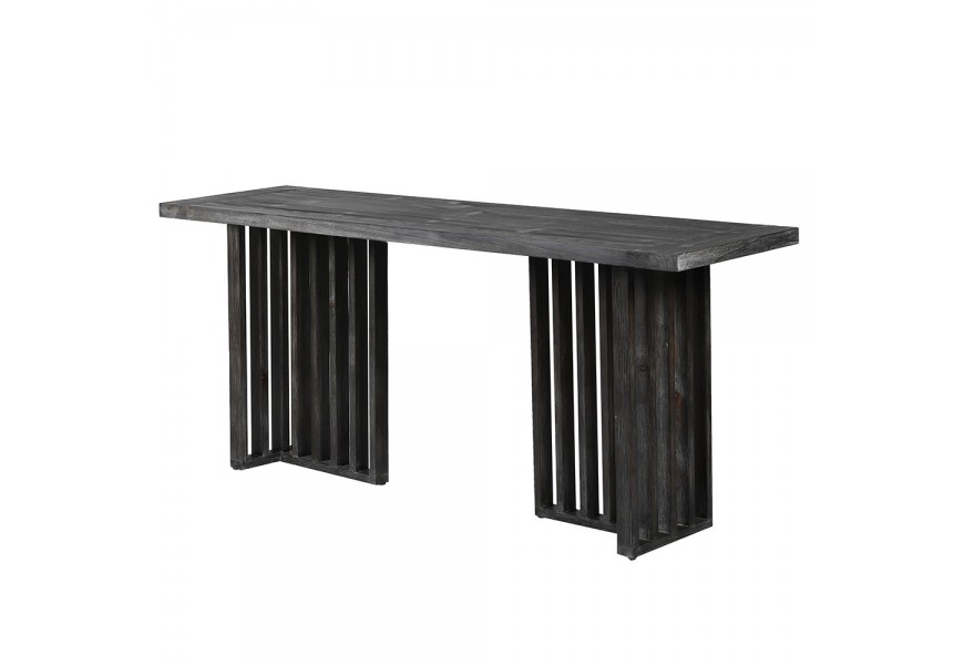 Moderný konzolový stolík Avanti s obdĺžnikovou vrchnou doskou z masívneho dreva s čiernou povrchovou úpravou