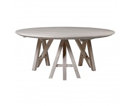Masívny vidiecky okrúhly jedálenský stôl Jurmala v svetlohnedom prevedení 180cm