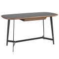 Industriálny pracovný stôl Forma Moderna s doskou zo skla čierny