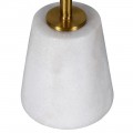 Dizajnová art-deco stolná lampa Annie s podstavou z bieleho mramoru a konštrukciou v zlatej farbe 72 cm