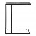 Industriálny príručný stolík Blackout so železnou konštrukciou v čiernom prevedení 61 cm 