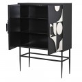 Luxusná inkrustovaná barová skrinka Vasilij v art-deco štýle s geometrickou výzdobou čierna biela 141 cm