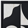 Luxusná inkrustovaná barová skrinka Vasilij v art-deco štýle s geometrickou výzdobou čierna biela 141 cm