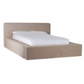 King size dizajnová manželská posteľ Erisa s hrubým buklé čalúneným rámom z borovicového masívu v béžovej farbe