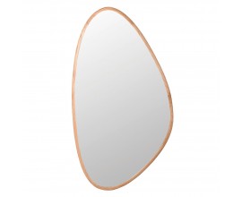 Moderné dizajnové nástenné zrkadlo Flaque asymetrického tvaru s dubovým rámom svetlá hnedá 126 cm