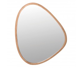 Moderné dizajnové nástenné zrkadlo Flaque s asymetrickým rámom z dubového dreva svetlá hnedá 79 cm