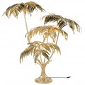 Luxusná art-deco stojaca lampa Aruba s dizajnom palmy zlatá 145 cm