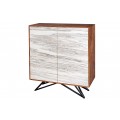 Moderný príborník Elentia v art deco štýle z akáciového masívu s dizajnom mramoru 120 cm 