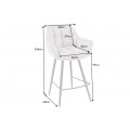 Dizajnová otočná barová stolička Mariposa s béžovým poťahom a čiernymi kovovými nožičkami v industriálnom štýle 106 cm