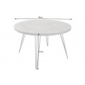 Industriálny okrúhly jedálenský stôl Moonlight z masívneho mangového dreva svetlá sivá 80 cm