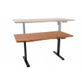 Industriálny výškovo nastaviteľný písací stôl Mammut s vrchnou doskou z akáciového dreva medová hnedá 160 cm