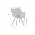Dizajnová otočná čalúnená stolička Hetty so zamatovým poťahom s prešívaním v chesterfield štýle strieborná sivá 67 cm