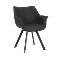 Industriálna otočná čalúnená stolička Dutch Retro s grafitovým čiernym poťahom a zahnutými opierkami na ruky 67 cm
