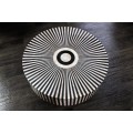 Art deco okrúhly konferenčný stolík Hypnotique s čiernobielym kosťovým ozdobným vykladaním a podstavou v zlatej farbe 60 cm