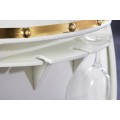 Luxusná dizajnová vinotéka Crawley v art deco štýle v tvare suda biela so zlatými detailmi 66 cm