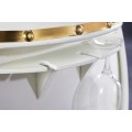 Luxusn&aacute; dizajnov&aacute; vinot&eacute;ka Crawley v art deco &scaron;t&yacute;le v tvare suda biela so zlat&yacute;mi detailmi 66 cm