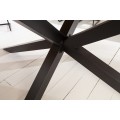 Industriálny jedálenský stôl Comedor z masívneho dreva v hnedej farbe s čiernymi kovovými obdĺžnikovými nožičkami 200 cm 