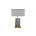 Stolová lampa Miracul v glamour štýle s podstavou z mramoru sivej farby a kovu v zlatej farbe 65 cm 