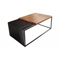 Dizajnový obdĺžnikový konferenčný stolík Westford s vrchnou doskou so sheeshamového dreva a rebrovanou konštrukciou