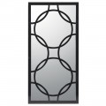 Nástenné zrkadlo Modern Orient s čiernym obdĺžnikovým rámom a geometrickým art deco dizajnom prekrývajúcich sa kružníc na zrkadlovej ploche