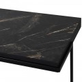 Príručný mramorový stolík Diaz obdĺžnikového tvaru v čiernej farbe 121 cm
