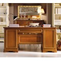 Luxusný rustikálny písací stôl Lanes so šiestimi zásuvkami z masívneho dreva v hnedej farbe 140 cm