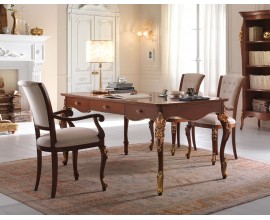 Luxusný taliansky barokový pracovný stôl Hebert z masívu 181 cm