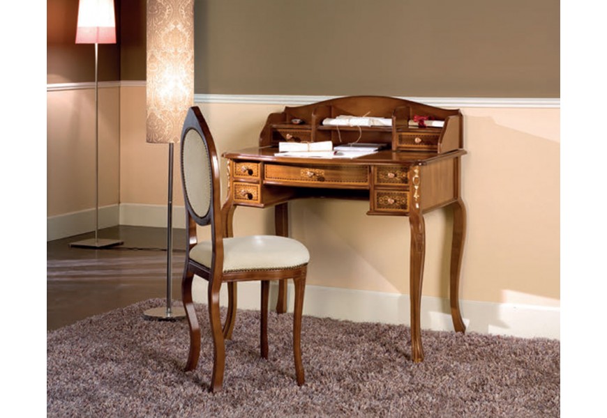 Luxusná baroková pracovná zostava z masívneho dreva v hnedej farbe