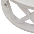Okrúhly konferenčný stolík Laticia Blanca vo vidieckom štýle s dekorovanou konštrukciou bielej farby