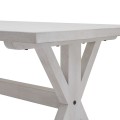 Luxusný šesťmiestny obdĺžnikový biely jedálensky stôl Laticia Blanca vo vidieckom štýle s dekorovanou konštrukciou 180 cm