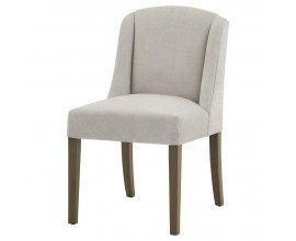 Luxusná moderná jedálenská stolička Lucia s čalúnením v oblačnej sivej farbe s drevenými nožičkami 52 cm