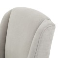 Luxusná moderná jedálenská stolička Lucia s čalúnením v oblačnej sivej farbe s drevenými nožičkami 52 cm