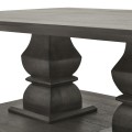 Luxusný obdĺžnikový konferenčný stolík Lucia s ručne vyrezávanými nohami z masívneho akáciového dreva sivá 130 cm