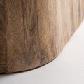 Luxusný moderný konferenčný stolík Malen v oválnom tvare s vidieckym nádychom z masívneho dreva v hnedej farbe 250 cm 