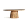 Luxusný moderný jedálenský stôl Malen v oválnom tvare s vidieckym nádychom z masívneho dreva v hnedej farbe 200 cm