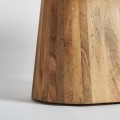 Luxusný moderný jedálenský stôl Malen v hnedej farbe z masivneho dreva s dominantnou podstavou vo vidieckom štýle oválneho tvaru