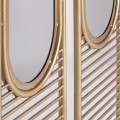 Luxusný dizajnový paraván Koloa z kovovej konštrukcie zlatej farby s dvoma zabudovanými zrkadlami 220cm 
