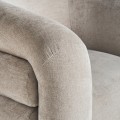 Luxusné čalúnené sivo béžové art deco kreslo Vala s dizajnovým prešívaním na chrbtovej opierke 89 cm