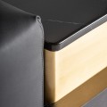 Luxusný moderný príručný stolík s taburetkou Concepto na drevenom podstavci s mramorovou vrchnou doskou čierna 156 cm