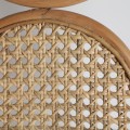 Luxusný moderný paraván Borneo z ratanového dreva s dizajnom kruhov s viedenským výpletom béžová 152 cm