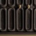 Luxusný art deco príborník Eclair v tmavej čokoládovej hnedej farbe s reliéfnym zdobením a so štyrmi dvierkami 180 cm