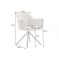 Moderná dizajnová otočná stolička Kristal Graphite s tmavým sivým čalúnením a kovovými nožičkami 80 cm